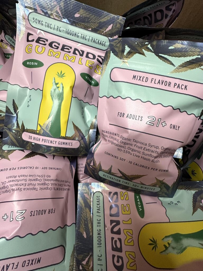 Legends Rosin THC Gummies 50mg THC 1000THC
